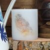 Pillar candle with a Tawny Owl picture.