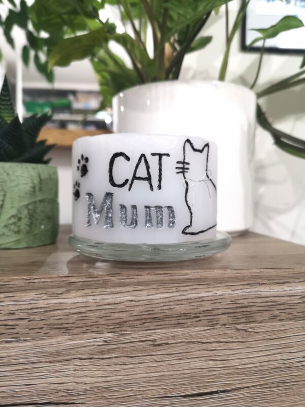 Small sized wax lantern 'CAT Mum'