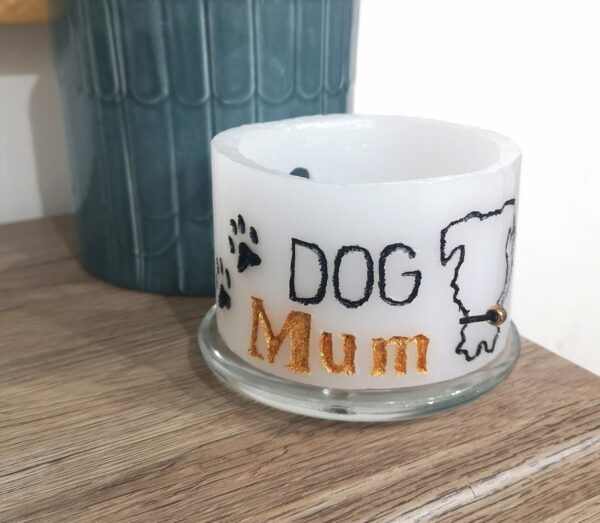 Small sized wax lantern 'DOG Mum'