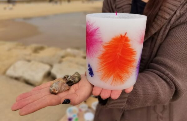 candle-with-real-coloured-feathers