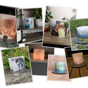 Personalised photo lantern - examples.