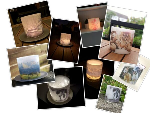 Personalised photo lantern - examples.
