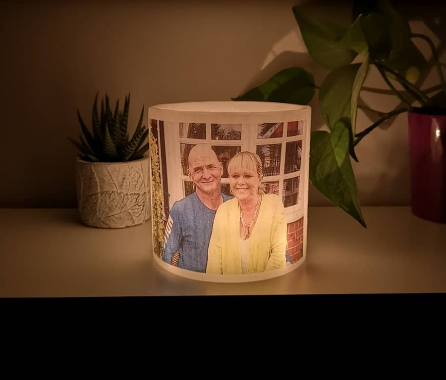 Memorial lantern with personal photo