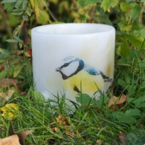 Big wax Lantern with an image of Blue Tit
