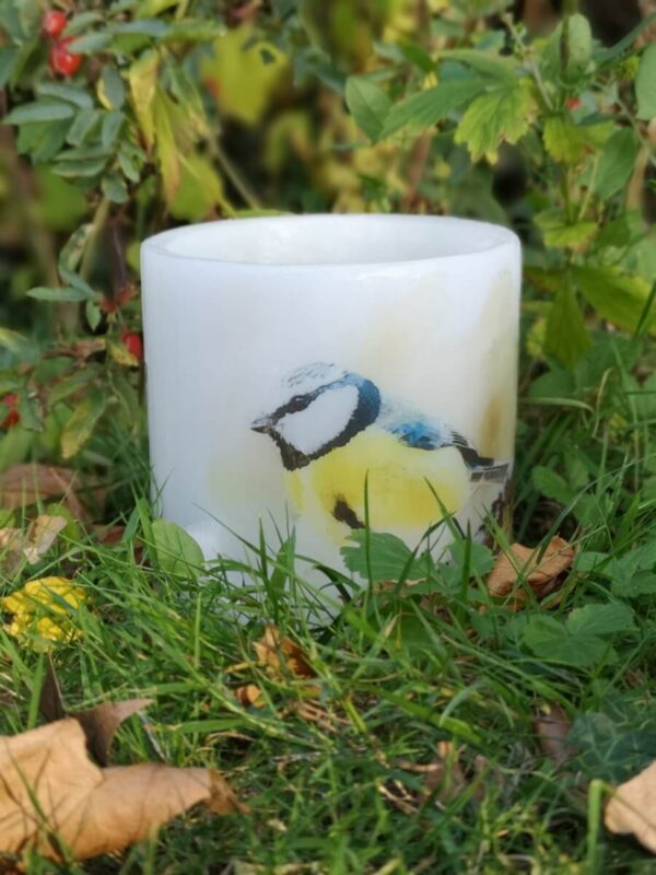Big wax Lantern with an image of Blue Tit