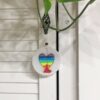 Small wax ornament with Rainbow Heart.
