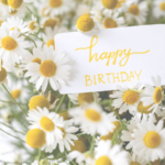 Gift voucher with a picture of daisies.