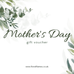 Gift voucher with a picture of green leaves.