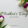 Gift voucher with a picture of a bunch of tulips.